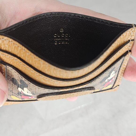 Gucci Mickey Mouse GG Supreme Canvas Card Holder Wallet with Dustbag Disney - Picture 8 of 9